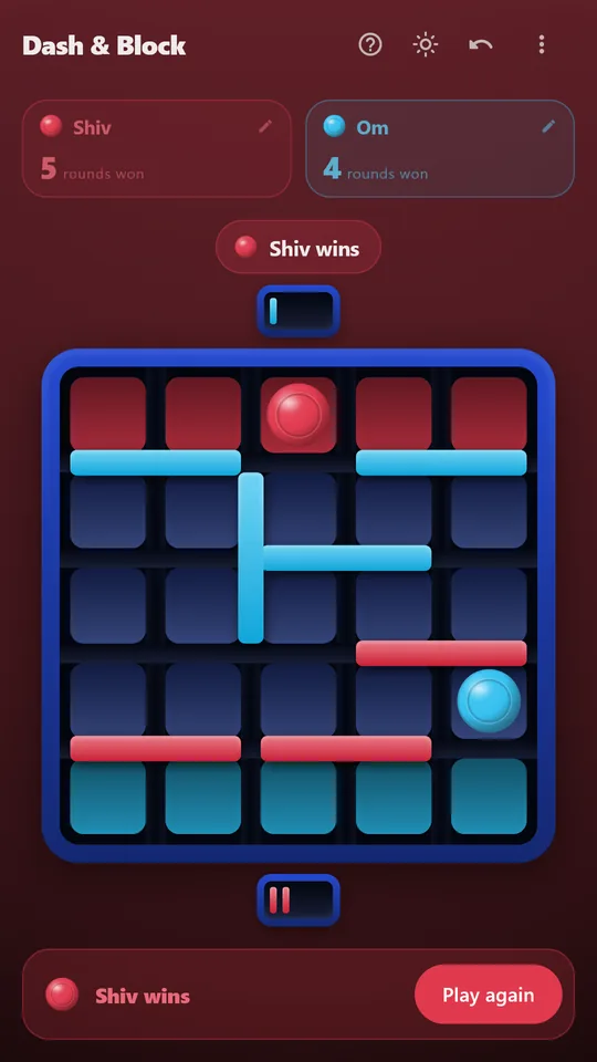 Shiv takes the round with Om one square from home